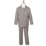 Sweet Kids Boys Wedding Christmas Easter Gray Five Piece Suit Set 7-20