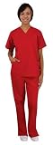 Medical Scrubs - Cherokee Uniforms Authentic Workwear Womens Two Pocket Top and Flare Leg Pant Scrub Set (XXS-3X, Assorted Colors)