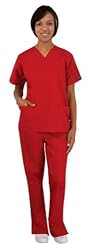 Medical Scrubs - Cherokee Uniforms Authentic Workwear Women's Two Pocket Top and Flare Leg Pant Scrub Set (XXS-3X, Assorted Colors)