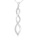 14k White Gold Diamond Twist Pendant (.12 cttw, H-I Color, I1 Clarity), 18\'\'