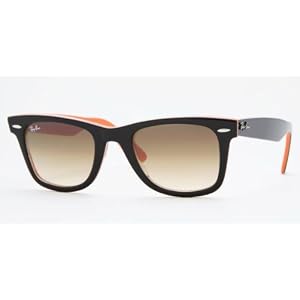 RAY BAN 2140, RB2140 100251 TOP BLACK ON ORANGE PLASTIC CRYSTAL BROWN GRADIENT LENS ORIGINAL...