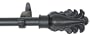 Window Curtain Rod / Drapery Rod 28 Inch - 48 Inch Feather Black Matte