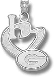 Georgia Bulldogs 3/4 I Heart G Pendant - Sterling Silver Jewelry