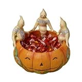 Jim Shore Heartwood Creek from Enesco Ghosts on Pumpkin Candy Dish Figurine 5.75 IN