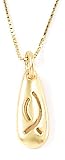 14k Yellow Gold Tear Drop Fish Pendant by Bob Siemon, 18"