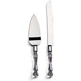Darice 35745, Knife and Server Set, Faux Crystal
