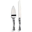 Darice 35745, Knife and Server Set, Faux Crystal