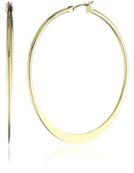 Betsey Johnson Gold-Tone Knife-Edge Medium Hoop Earrings
