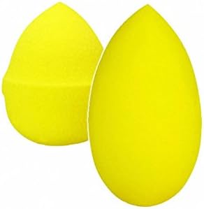 Multi-funtional Makeup Sponge Puff Professional Makeup Blender Liquid Foundation and Pressed Powder Cosmetic Sponge Beauty Sponge Blender Creative Makeup Tools Makeup Wedges(Teardrop 2 Piece Suit) (yellow)