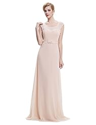 Sleeveless  Chiffon/Polyester/Spandex Lace Open-Back  Ball Gown Evening Dress/Homecoming Dress/Bridesmaid Dress/Pageant Dress 