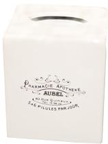 America Retold Apothecary Ivory Ceramic Tissue Box
