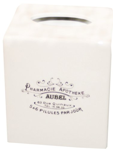 America Retold Apothecary Ivory Ceramic Tissue Box