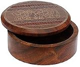 Wooden Jewelry Box Hand Engraved Antiqued Finish Indian Style (wc360)