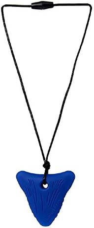 Juniorbeads by Chewbeads Shark Tooth Necklace, 100% Safe Silicone - Blue