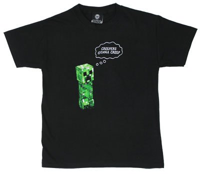 Creepers Gonna Creep - Minecraft Youth T-shirt: Youth Small (6-8) - Black