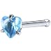 18 Gauge L. Blue Heart Cubic Zirconia Nose Bone