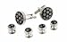 Jewelry : Silver plated black peacock art glass cufflinks and shirt stud formal set with presentation box. Made in the U.S.A