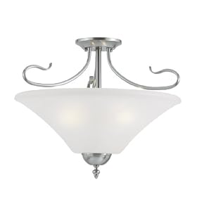 Thomas Lighting Sl8253-78 Elipse Three-Light Convertible Ceiling Semi-Flush/Pendant, Brushed Nickel