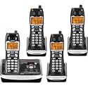 5.8GHZ Analog Cordless Phone Black Caller Id 4HANDSET Itad