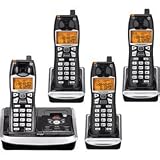 5.8GHZ Analog Cordless Phone Black Caller Id 4HANDSET Itad