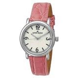 AK Anne Klein #10/9003MPWT Women's Casual Pink Leather Strap Easy Reading Dial Watch
