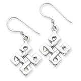 QE3366 Celtic Earrings Solid Sterling Silver Square