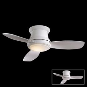 Minka-Aire Fans F518-WH 44" Concept II Contemporary Flush Mount White Ceiling Fan w/ Light & Remote