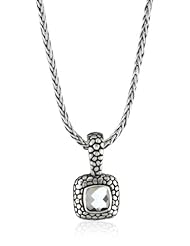 Zina Sterling Silver "Stingray Collection" Stingray with Rock Crystal Pendant Necklace