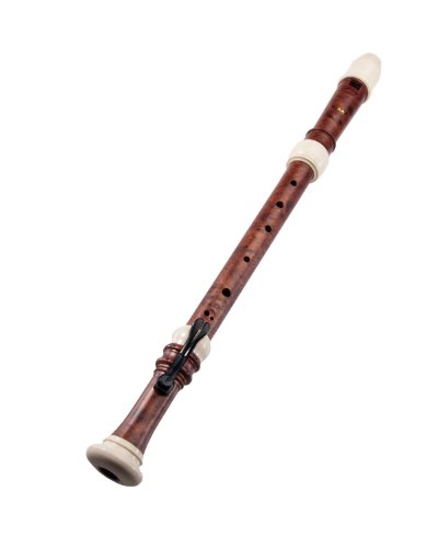 Smart Tenor Recorder AHY-248BW3 Wood Simulated 3 Knob Gold Red & Ivory White 3-Piece Baroque Fingering
