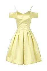 Junior A-line Short Satin Lace Backless  Off the Shoulder Sleeveless Homecoming Dress/Bridesmaid Dress/Prom Dress  With Ruffles