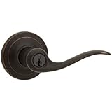Kwikset Tustin Entry Lever featuring SmartKey in Venetian Bronze