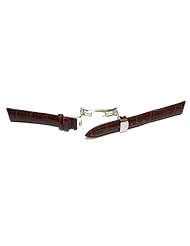 22mm Alligator Brown Genuine Leather Watch Band+butterfly Deployant Clasp Buckle Strap #L9808_buk