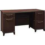 60" Mocha Cherry Bush Enterprise Series Dbl Ped Dsk 60" Mocha Cherry