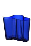 iittala Aalto 4.75 Tall Glass Vase, Cobalt Blue