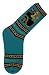 Laurel Burch Black Cat With Parrots Sole Mates Socks Teal