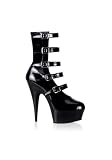 5 3/4 Spike Heel Buckle-Up Ankle Boot Women's Size Shoe With Closed Heel