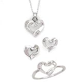 10kw Value Priced Bgt Diamond Rg/ Pdt/Earrings Heart Shape D.12ctw