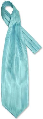 Antonio Ricci CoutureAntonio Ricci ASCOT Solid TURQUOISE BLUE Ribbed Color Cravat Men's Neck Tie
