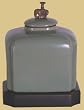 Asian Furniture & D&eacute;cor - 10" Chinese Ice Crackle Celadon Ceramic Porcelain Square Spice Jar