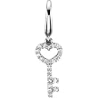 14K White Gold Diamond Key Charm - 0.12 Ct.
