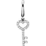 14K White Gold Diamond Key Charm - 0.12 Ct.