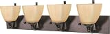 Nuvo 60/062 Four Light Vanity with Champagne Glass, Copper Bronze
