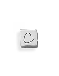 MMA Silver - Oxidized c Cube Bead