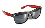 Blues Brothers Wayfarer Black Front Red Legs Sun Glasses w/ Micro Case