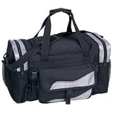 Diamond Plate Motorcycle Duffle Bag Reflective Striping Two Large Zippered Side Compartment