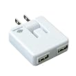 PLANEX 2ポート急速同時充電 iPod, iPhone, PSP, DS, DSLite, DSi 対応USBモバイル充電 ACアダプタ (海外対応) ホワイト PL-WUCHG01