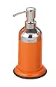 WENKO 18435100 Seifenspender Retoro - Edelstahl, Ø 9 x 19 cm, orange glänzend