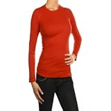Splendid 1x1 Long Sleeve Crew in Candy Apple at Splendid