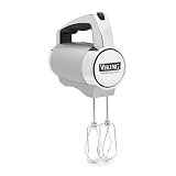 Viking Manual 5 Speed Hand Mixer, Metallic Silver