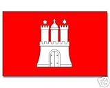 4 Stueck Stockflaggen Hamburg  30*45 cm Fahne Flagge